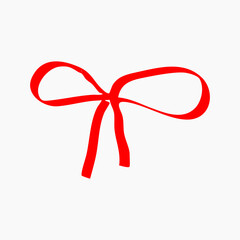 Hand drawn red ribbon doodle collection