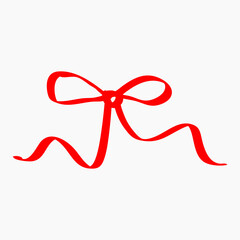 Hand drawn red ribbon doodle collection