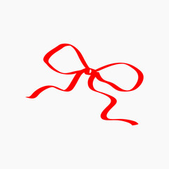 Hand drawn red ribbon doodle collection