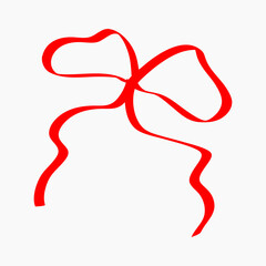Hand drawn red ribbon doodle collection