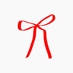 Hand drawn red ribbon doodle collection