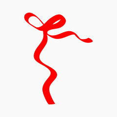 Hand drawn red ribbon doodle collection