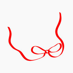 Hand drawn red ribbon doodle collection