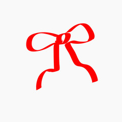 Hand drawn red ribbon doodle collection