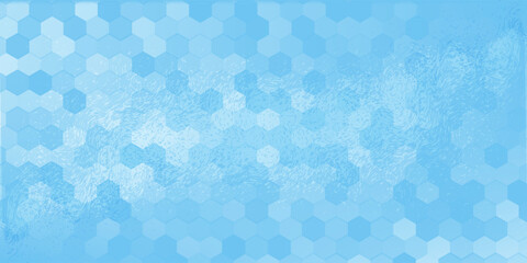 Abstract blue and white hexagon background. Futuristic digital hi-technology banner. Healthcare background. Vector