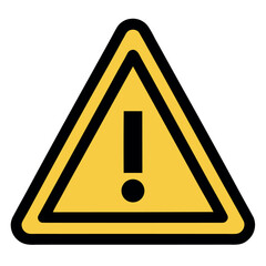 Yellow warning triangle with a black border and exclamation mark