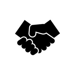 Handshake black icon. Agreement handshake symbol