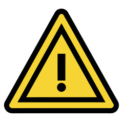 Yellow warning triangle with a black border and exclamation mark
