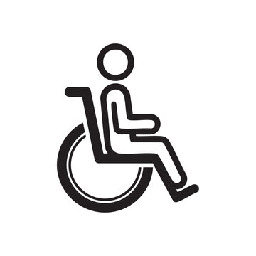 Handicap accessibility symbol for wheelchair users in minimalist design