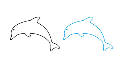 dolphin icon, vector illustration