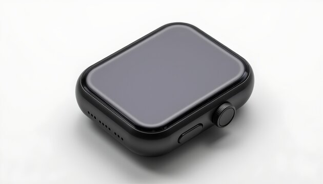 An electronic device, possibly a portable charger or external battery pack, resting on its side against a contrasting background.