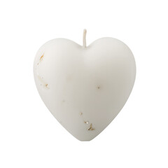 Fototapeta premium White Heart-Shaped Candle for Love and Romance with transparent PNG cutout background
