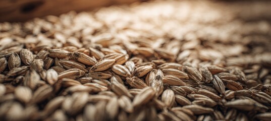 Obraz premium Macro Close-up of Dried Barley Grains with Uniform Textured Surface