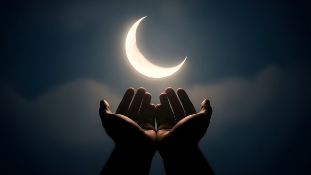 Muslim man hands praying