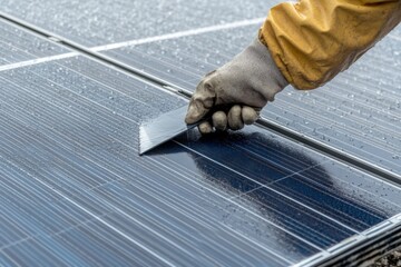 Maintenance of Solar Panels with a Cleaning Tool