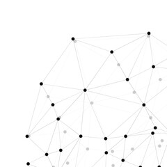 Fototapeta premium Abstract connection of black dots and lines representing a global network