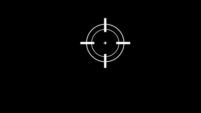 Animated of target icon with crosshair design symbolizes precision, accuracy, and focus in digital interfaces.