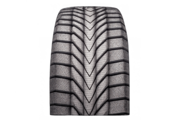 Vehicle tire displaying aggressive tread pattern, ensuring road grip and automotive reliability, ready for cutout