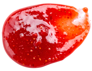 Strawberry jam smear isolated on transparent background