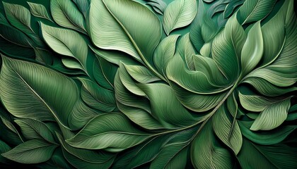 Obraz premium Emerald Green Leaf Wall Art