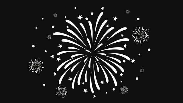 Fireworks Explode in the Night Sky.