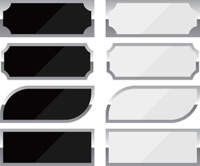 高級感のある長方形フレーム8種セット　シルバー