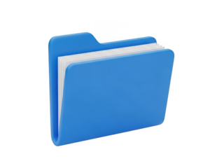 Blue Folder with Documents isolated on transparent background papers files