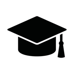 Graduation or academic cap Symbol vector stock illustration