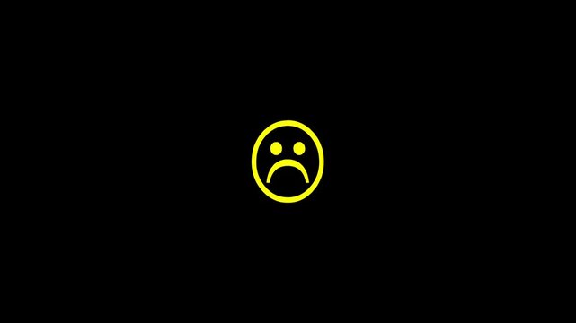 Smiling Yellow Emoticon Face on Black Background smiley face