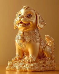 Golden Buddha statue decoration for Chinese New Year celebration