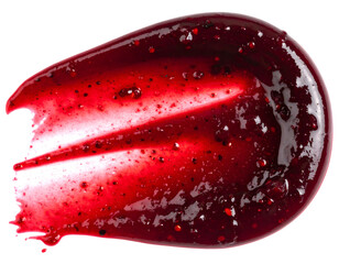 Wild berry jam smear isolated on transparent background