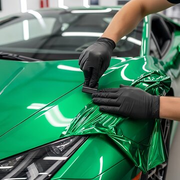 Car Wrapping Green.
