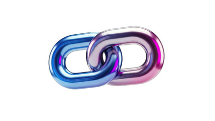 Naklejka premium Interconnected Chrome Chain Links