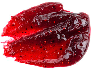Wild berry jam smear isolated on transparent background