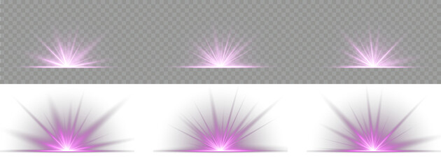 Luxurious design style. png starlight sparkle with brilliant glow holiday magic burst illuminated lens vibrant beam dust shining. Abstract glowing violet vertical lighting lines. Vector illustration