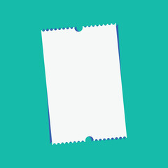 Blank Ticket Paper Icon Vector Illustration Flat Design Event Element