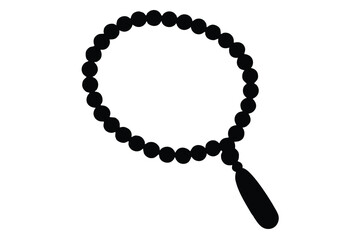 Black beaded bracelet with teardrop shaped pendant on white background with jewelry and fashion and style and accessory