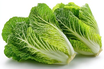 Fresh Napa Cabbage: a close-up shot of two vibrant Napa cabbages displayed with detailed texture. Capturing the essence of fresh and healthy eating.