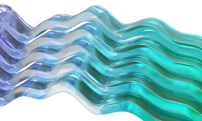 Creative gradient glass pattern wave Abstract hologram isolated on transparent background png. Ads product technology liquid platform dynamic futuristic display. 3D render illustration