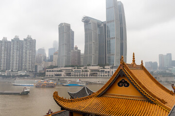 View of Chongqing city from Ciyun Temple in Chongqing, China