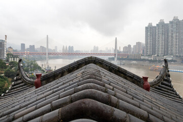 View of Chongqing city from Ciyun Temple in Chongqing, China