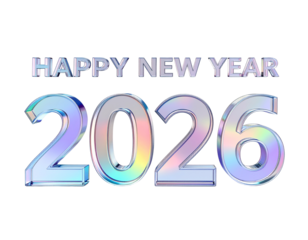 Happy new year 2026 isolated on transparent background isolated on transparent background