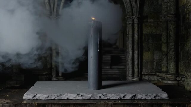 A candle that emits darkness instead of light 4K.m