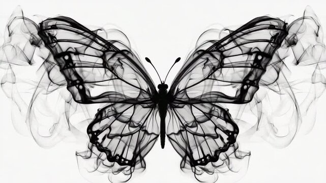 A ribbon of smoke weaving itself into a butterfly that never flies 4K