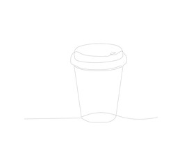 Coffee cup image with one continuous line. Contemporary vector illustration on white background.vektor ilustration