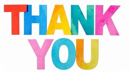 Vibrant colorful thank you message in bold playful letters