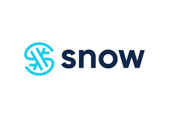 simple initial S and snowflake logo design concept