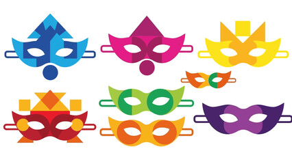 Colorful mask collection illustration for celebrations and decorative design