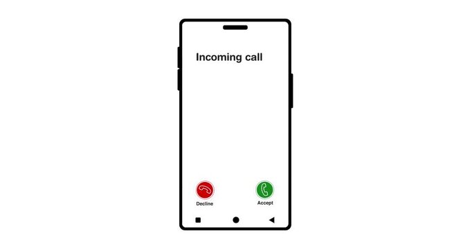 Incoming call ring icon Screen Animation black background. Smartphone ringing with incoming call animation. animated incoming call concept