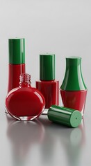 Red Nail Polish Bottles.